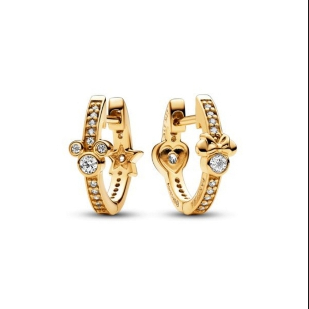 SOLD Pandora - Disney, Mickey Mouse & Minnie Mouse Sparkling Gold- - Picture 2 of 2